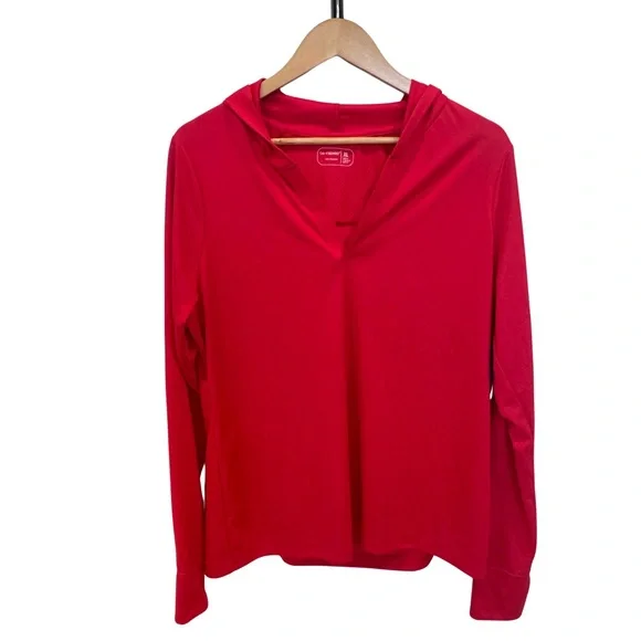 Be Inspired Geo Track Hoodie Pullover Coral Casa XL Thumbholes NWT $44 Women’s - Picture 1 of 6